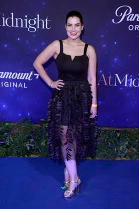 At Midnight Film Premiere February 9, 2023, Mexico City, Mexico: Andrea Portugal attends the blue carpet of the At Midnight film premiere at The Cantoral Cultural Center. on February 9, 2023 in Mexico City, Mexico. (Photo by Jorge Gonzalez Eyepix Group) Copyright: xJorgexGonzalez xEyepixxGroupx JG_09022023_87603