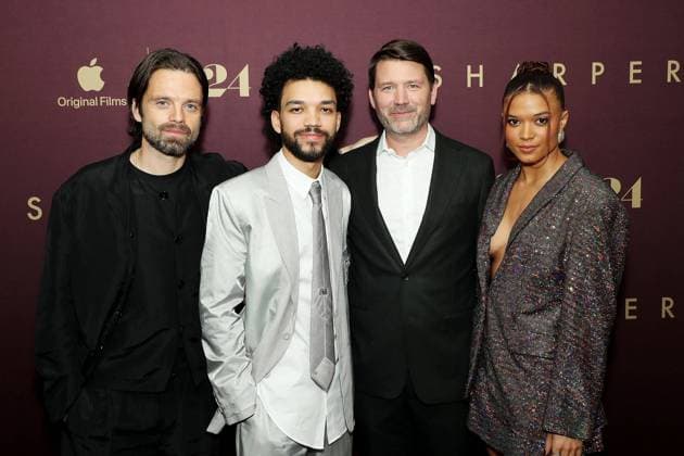 Bilder des Jahres 2023, Entertainment 02 Februar Entertainment Themen der Woche KW06 Special screening of Apple Original Films and A24?s Sharper at the Crosby Hotel. Featuring: Justice Smith, Sebastian Stan, Benjamin Caron (Director) and Briana Middleton Where: New York, New York, United States When: 09 Feb 2023 Credit: Marion Curtis StarPix for Apple Original Films Startraksphoto.com Cover Images Copyright: xx 52428039 EDITORIAL USE ONLY. NOT FOR USE BY NEWSPAPERS BASED IN THE UK.