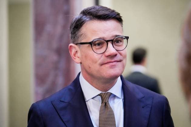 1030. Bundesratssitzung in Berlin Aktuell, 10.02.2023, Berlin, Ministerpraesident Boris Rhein (CDU) von Hessen im Portrait beim Fernsehinterview im Rahmen der 1030..Sitzung im Bundesrat in Berlin Berlin Berlin Deutschland *** 1030 Bundesrat meeting in Berlin Current, 10 02 2023, Berlin, State Premier Boris Rhein CDU of Hesse in portrait at the television interview in the context of the 1030 meeting in the Bundesrat in Berlin Berlin Germany