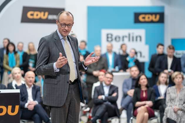 News Themen der Woche KW06 News Bilder des Tages CDU Deutschlands und CDU Berlin starten in den Schlussspurt im Berliner Abgeordnetenhauswahlkampf 2023 - Friedrich Merz, Vorsitzender CDU Deutschlands;CDU Deutschlands und CDU Berlin starten in den Schlussspurt im Berliner Abgeordnetenhauswahlkampf 2023 - Friedrich Merz, Vorsitzender CDU Deutschlands, Berlin Berlin Deutschland Konrad-Adenauer-Haus *** CDU of Germany and CDU Berlin start into the final spurt in the Berlin House of Representatives election campaign 2023 Friedrich Merz, Chairman CDU of Germany CDU of Germany and CDU Berlin start into the final spurt in the Berlin House of Representatives election campaign 2023 Friedrich Merz, Chairman CDU of Germany, Berlin Berlin Germany Konrad Adenauer Haus