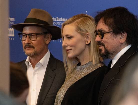 February 10, 2023, Santa Barbara, California, U.S: Todd Field, Cate Blanchett, Roger Durling on the Red Carpet at the historic Arlington Theater where she is receiving the Outstanding Performance of the Year Award at the Santa Barbara International FIlm Festival (SBIFF) for her performance in ToÂ¡r on February 10, 2023. Santa Barbara U.S. - ZUMAk144 20230210_znp_k144_013 Copyright: xAmyxKatzx
