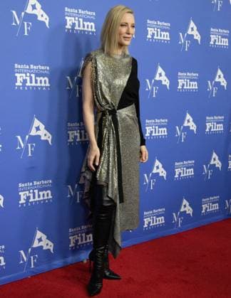 February 10, 2023, Santa Barbara, California, U.S: Movie Star Cate Blanchett on the Red Carpet at the historic Arlington Theater where she is receiving the Outstanding Performer of the Year Award at the Santa Barbara International FIlm Festival (SBIFF) for her performance in ToÂ¡r on February 10, 2023. Santa Barbara U.S. - ZUMAk144 20230210_znp_k144_046 Copyright: xAmyxKatzx