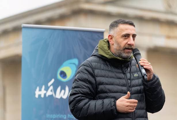 11 02 2023,Berlin,Germany,Memorial ceremony for the victims of the earthquake disaster in Turkey and Syria at the Brandenburg Gate Photo Kida Khodr Ramadan