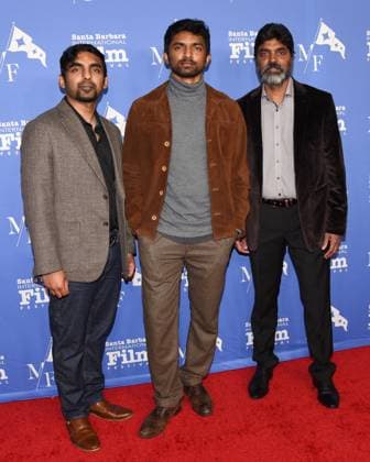 10 February 2023 - Los Angeles, California - (L-R) Kalainithan Kalaichelvan, Kalaisan Kalaichelvan, and Warren Sinnathamby. Outstanding Performer of the Year Award, 38th Annual Santa Barbara International Film Festival at Arlington Theatre. Santa Barbara USA - ZUMAa123 20230210_zaa_a123_145 Copyright: xBillyxBennightx