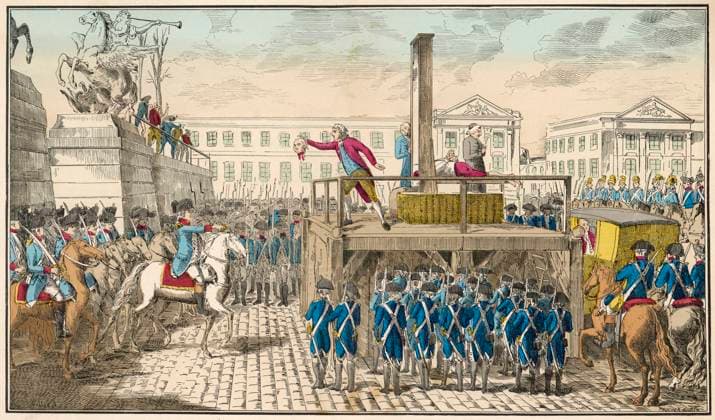 Execution of King Louis XVI, French Revolution Execution of Louis XVI during the French Revolution Date: 21 January 1793  Copyright: Copyrightx(c)Geminix2023.xCredit:xGemini 12001485