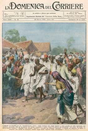 Mahatma Gandhi with followers on Salt March Mahatma Gandhi, Indian nationalist and spiritual leader, calls on Indian nationalists to practise civil disobedience . He is pictured here with followers on the Salt March, a 240-mile journey from Sabarmati to Dandi, to break the British salt taxation laws. Date: 1930  Copyright: Copyrightx(c)Geminix2023.xCredit:xGemini 12001998