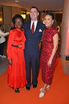 Andrej Hermlin with wife Joyce Hermlin and daughter Rachel Hermlin at the ASKANIA AWARD 2023 at the Berlin Capital Club in Berlin on 14 02 2023