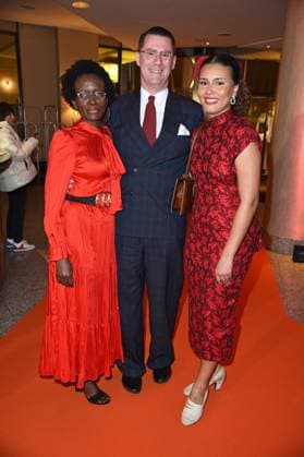 Andrej Hermlin with wife Joyce Hermlin and daughter Rachel Hermlin at the ASKANIA AWARD 2023 at the Berlin Capital Club in Berlin on 14 02 2023