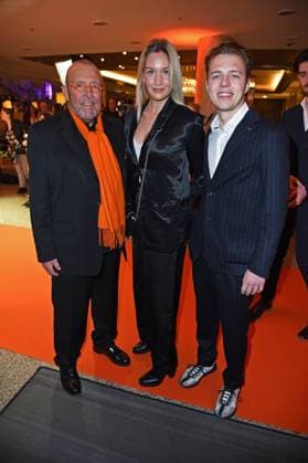 Leonhard R Mueller Askania , Joel Beckenbauer with girlfriend Jessica Martl at the ASKANIA AWARD 2023 at the Berlin Capital Club in Berlin on 14 02 2023