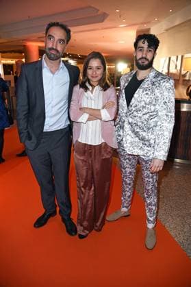 Samir Fuchs, Sarah Alles, Mohamed Chahrour at the ASKANIA AWARD 2023 at the Berlin Capital Club in Berlin on 14 02 2023