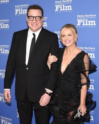 February 14, 2023, Santa Barbara, California, United States: Brendan Fraser and Sarah Michelle Gellar attend the American Riviera Award Award at the 38th Annual Santa Barbara International Film Festival. Santa Barbara United States - ZUMAb173 20230214_zap_b173_015 Copyright: xBillyxBennightx