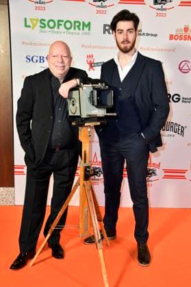 Chris Arend and Aaron J J Schmidt at the presentation of the Askania Award 2023 at the Capital Club in the Hilton Hotel Berlin, 14 02 2023. Foto:xN.xKubelkax xFuturexImage