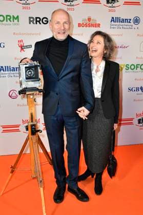 Götz Schubert with wife Simone Witte at the presentation of the Askania Award 2023 at the Capital Club in the Hilton Hotel Berlin, 14 02 2023 Foto:xN.xKubelkax xFuturexImage