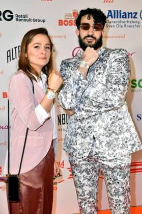 Sarah Alles and Mohamed Chahrour at the presentation of the Askania Award 2023 at the Capital Club in the Hilton Hotel Berlin, 14 02 2023 Foto:xN.xKubelkax xFuturexImage