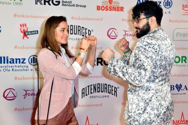 Sarah Alles and Mohamed Chahrour at the presentation of the Askania Award 2023 at the Capital Club in the Hilton Hotel Berlin, 14 02 2023 Foto:xN.xKubelkax xFuturexImage