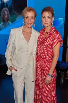 Annika Ernst and Jessica Ginkel presentation of the Blue Flower Award 2023 by Romance TV in THE REED in Berlin on 15 02 2023 Blue Flower Award 2023