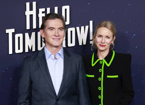 Billy Crudup and Naomi Watts arrive on the red carpet at the Hello Tomorrow! Apple TV+ Series premiere on Wednesday, February 15, 2023 in New York City.  NYP20230215121 JohnxAngelillo
