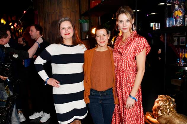 Josephine Schmidt, Anne Düe and Jessica Ginkel at the presentation of the Blaue Blume Award 2023 at The Reed Berlin, 15 02 2023 Foto:xN.xKubelkax xFuturexImage