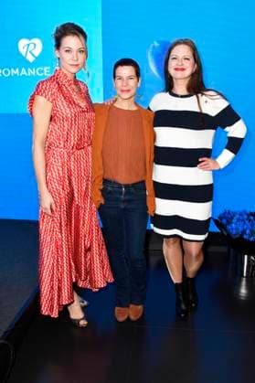 Jessica Ginkel, Anne Düe and Josephine Schmidt at the presentation of the Blaue Blume Award 2023 at The Reed Berlin, 15 02 2023 Foto:xN.xKubelkax xFuturexImage