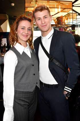 Anne Roemeth and Lukas Sauer at the presentation of the Blaue Blume Award 2023 at The Reed Berlin, 15 02 2023 Foto:xN.xKubelkax xFuturexImage