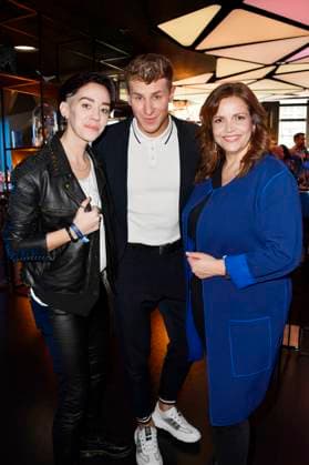 Guest, Lukas Sauer and Rebecca Immanuel at the presentation of the Blaue Blume Award 2023 at The Reed Berlin, 15 02 2023 Foto:xN.xKubelkax xFuturexImage