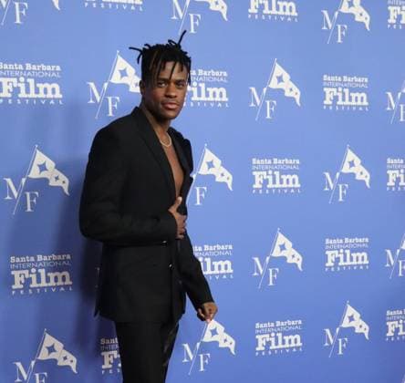 February 15, 2023, Santa Barbara, California, U.S: Jeremy Pope, star of The Inspection, charms on the Santa Barbara International Film Festivalâ€⠢s Red Carpet, February 15, 2023, at the historic Arlington Theater, where he has come to accept the Virtuosos Award, which honors â€oeup-and-coming†actors for achieving a breakthrough performance. Santa Barbara U.S. - ZUMAk144 20230215_znp_k144_191 Copyright: xAmyxKatzx