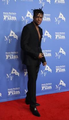February 15, 2023, Santa Barbara, California, U.S: Jeremy Pope, star of The Inspection, charms on the Santa Barbara International Film Festivalâ€⠢s Red Carpet, February 15, 2023, at the historic Arlington Theater, where he has come to accept the Virtuosos Award, which honors â€oeup-and-coming†actors for achieving a breakthrough performance. Santa Barbara U.S. - ZUMAk144 20230215_znp_k144_192 Copyright: xAmyxKatzx
