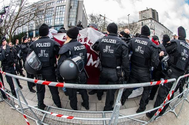 February 18, 2023, Munich, Bavaria, Germany: In collaboration with JoÂ¼rgen ElsoÂ¤sser (Juergen Elsaesser) of the extreme-right Compact Magazine, the Alternative for Germany (Alternative fuer Deutschland) held a demo featuring Petr Bystron and others to protest what they perceive as anti-Putin politics in Germany. Munich Germany - ZUMAb160 20230218_zbp_b160_062 Copyright: xSachellexBabbarx