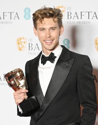 American actor Austin Butler attends the Winners Room at the EE British Academy Film Awards at the Royal Festival Hall in London on Sunday, February 19, 2023.  LON20230219204 RUNExHELLESTAD