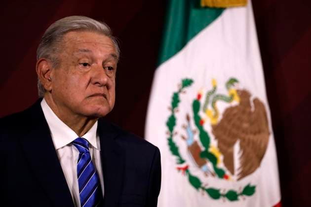 President of Mexico at a press conference at the National Palace February 20, 2023, Mexico City, Mexico: Mexican President Andres Manuel Lopez Obrador at the daily morning press conference at the National Palace in Mexico City. on February 20, 2023 in Mexico City, Mexico (Photo by Luis Barron Eyepix Group). Copyright: x<author >x xEyepixxGroupx LB20230220_AMLO_MX15