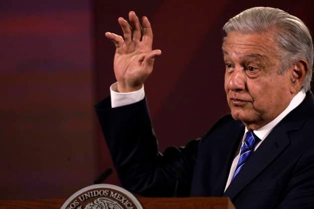 President of Mexico at a press conference at the National Palace February 20, 2023, Mexico City, Mexico: Mexican President Andres Manuel Lopez Obrador at the daily morning press conference at the National Palace in Mexico City. on February 20, 2023 in Mexico City, Mexico (Photo by Luis Barron Eyepix Group). Copyright: x<author >x xEyepixxGroupx LB20230220_AMLO_MX33