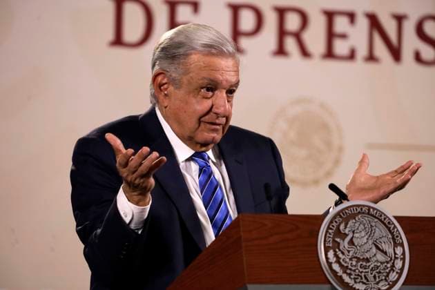 President of Mexico at a press conference at the National Palace February 20, 2023, Mexico City, Mexico: Mexican President Andres Manuel Lopez Obrador at the daily morning press conference at the National Palace in Mexico City. on February 20, 2023 in Mexico City, Mexico (Photo by Luis Barron Eyepix Group). Copyright: x<author >x xEyepixxGroupx LB20230220_AMLO_MX40