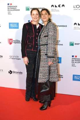 Vicky Krieps and Emily Atef at the award ceremony of the Ordre des Arts et des Lettres to Sandra Hüller and Vicky Krieps at the Berlinale 2023 73 Berlin International Film Festival at the French Embassy Berlin, 20 02 2023. Foto:xC.xNiehausx xFuturexImage