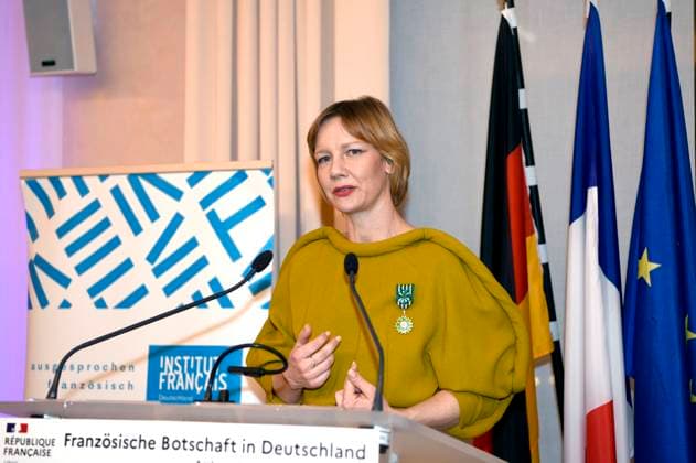 Sandra Hüller at the award ceremony of the Ordre des Arts et des Lettres to Sandra Hüller and Vicky Krieps at the Berlinale 2023 73 Berlin International Film Festival at the French Embassy Berlin, 20 02 2023. Foto:xC.xNiehausx xFuturexImage