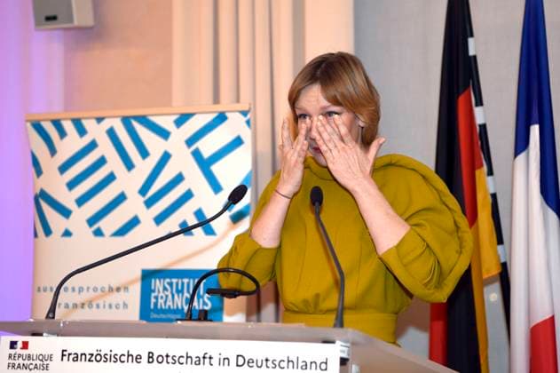 Sandra Hüller at the award ceremony of the Ordre des Arts et des Lettres to Sandra Hüller and Vicky Krieps at the Berlinale 2023 73 Berlin International Film Festival at the French Embassy Berlin, 20 02 2023. Foto:xC.xNiehausx xFuturexImage