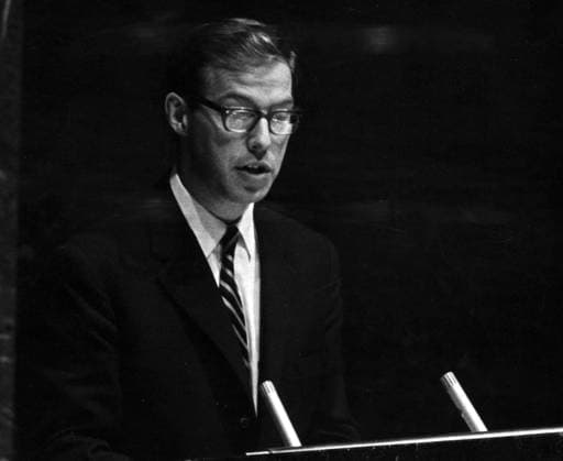 ARKIV 19631106 - Utrikesradet Hans Blix talar i FN i New York NEW YORK USA x194x *** ARCHIVE 19631106 Foreign Minister Hans Blix speaks at the United Nations in New York NEW YORK USA x194x  Copyright: xTTx HANS BLIX