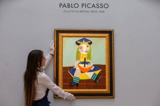 February 22, 2023, London, England, United Kingdom: Pablo Picasso, Portrait of the Artist s Daughter Maya, Formerly Owned by Gianni Versace, estimate Ã‚Â£12-18 million is seen ahead of Sotheby s Auctions of Modern & Contemporary Art in London. London United Kingdom - ZUMAs262 20230222_zip_s262_039 Copyright: xTayfunxSalcix