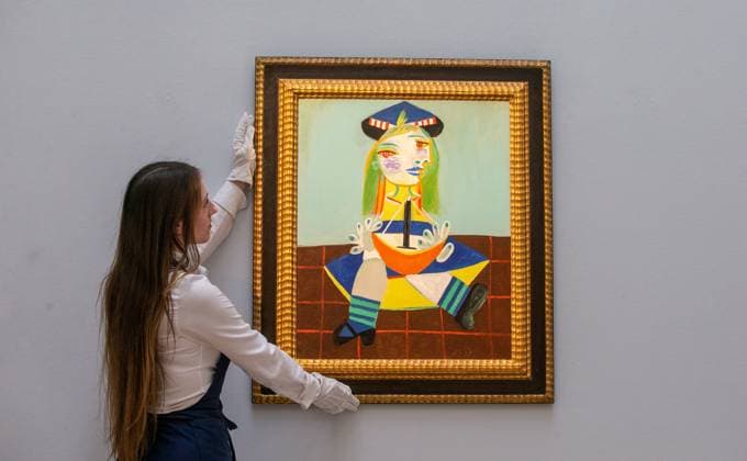 February 22, 2023, London, England, United Kingdom: Pablo Picasso, Portrait of the Artist s Daughter Maya, Formerly Owned by Gianni Versace, estimate Ã‚Â£12-18 million is seen ahead of Sotheby s Auctions of Modern & Contemporary Art in London. London United Kingdom - ZUMAs262 20230222_zip_s262_040 Copyright: xTayfunxSalcix