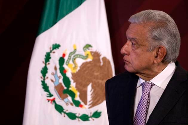 President of Mexico highlights guilty verdict of Genaro Garcia Luna February 22, 2023, Mexico City, Mexico: Mexican President Andres Manuel Lopez Obrador highlights the guilty verdict against former Secretary of Security Genaro Garcia Luna at the press conference at the National Palace in Mexico City. on February 22, 2023 in Mexico City, Mexico (Photo by Luis Barron Eyepix Group). Copyright: xLuisxBarronx xEyepixxGroupx LB20230222_AMLO9