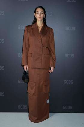 Milan, Milan Fashion Week, fall winter 2023 2024. Milan, Women s fashion, autumn winter 2023 2024. GCDS fashion show arrivals Pictured: Vittoria Ceretti  Copyright: xRiccardoxGIordanox xipa-agency.nx xmodaxmilanox IPA_IPA36305731