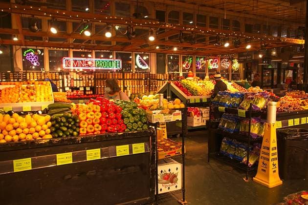 Fruit and vegetable stand in the Reading Terminal Market, Philadelphia, Pennsylvania. 4007_09_K5-P1030072