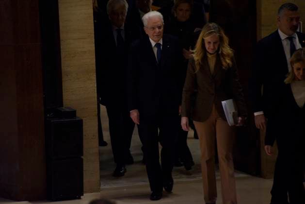 35th year of the Marisa Bellisario Award Rome Italy. 24 February 2023. The President of the Italian Republic Sergio Mattarella arrives at the ceremony for the 35th year of the establishment of the Maria Bellissario Prize. The award is given annually to women who have distinguished themselves in the profession, in management, in science, in the economy and in Italian and international social life. Rome Italy Copyright: xVincenzoxNuzzolesex vnuzzolese_roma_24_02_2023_03