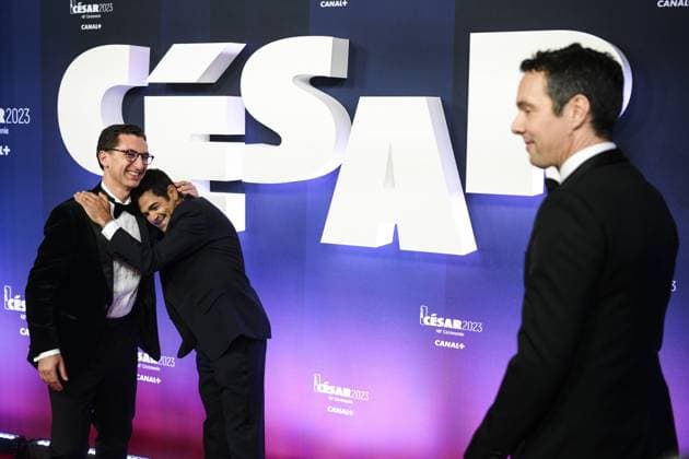 Maxime Saada et Jamel Debbouze CELEBRITES : 48e Ceremonie des Cesar - Tapis Rouge - 24 02 2023 JBAutissier Panoramic 