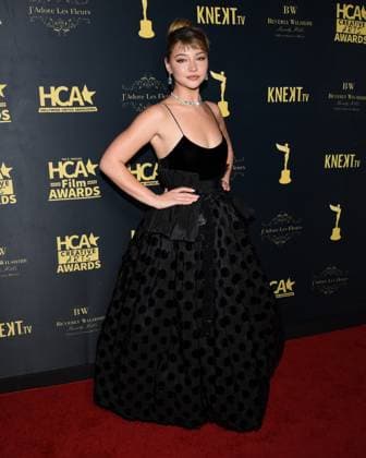 February 24, 2023, Beverly Hills, California, United States: Madelyn Cline attends Hollywood Critics Association s 2023 HCA Film Awards. Beverly Hills United States - ZUMAb173 20230224_zap_b173_066 Copyright: xBillyxBennightx