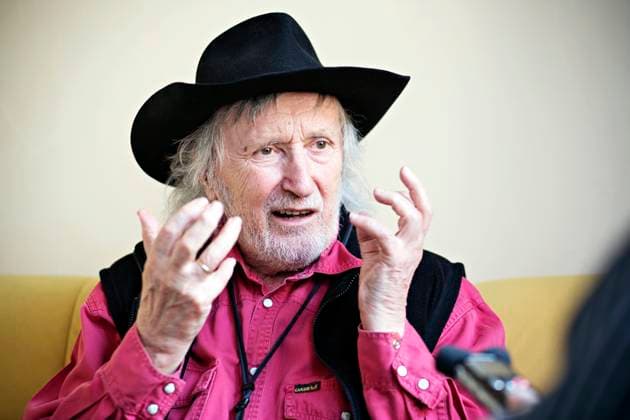 FILE - In the file photo, Slovak director Juraj Jakubisko in Prague, Czech Republic, April 22, 2013. One of the leading film-makers of the Czechoslovak New Film Wave of the 1960s, died in Prague, where he lived, on Friday, Feb. 24, 2023. He was 84. (CTKxPhoto MartinxSterba) CTKPhotoF201304250978601  CTKPhotoF201304250978601