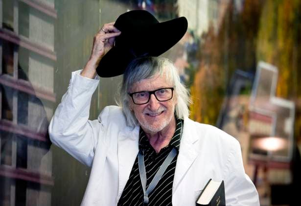 FILE - In the file photo, Slovak director Juraj Jakubisko presents his film Perinbaba 2 at the 54th Karlovy Vary International Film Festival on July 5, 2019. One of the leading film-makers of the Czechoslovak New Film Wave of the 1960s, died in Prague, where he lived, on Friday, Feb. 24, 2023. He was 84. (CTKxPhoto KaterinaxSulova) CTKPhotoP201907050232001  CTKPhotoP201907050232001