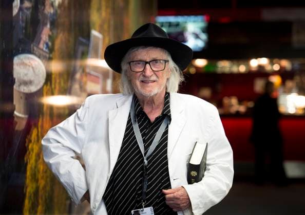 FILE - In the file photo, Slovak director Juraj Jakubisko presents his film Perinbaba 2 at the 54th Karlovy Vary International Film Festival on July 5, 2019. One of the leading film-makers of the Czechoslovak New Film Wave of the 1960s, died in Prague, where he lived, on Friday, Feb. 24, 2023. He was 84. (CTKxPhoto KaterinaxSulova) CTKPhotoP201907050232301  CTKPhotoP201907050232301