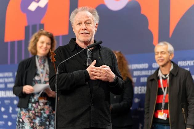 25 02 2023,Berlin,Germany,73 Berlin International Film Festival The winners of the independent juries Nicolas Philibert receives the Ecumenical Jury Prize for his film Sur L Adamant.