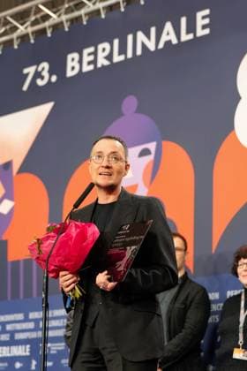 25 02 2023,Berlin,Germany,73 Berlin International Film Festival Independent Jury Winners Paul B Preciado receives the Tagesspiegel Readers Jury Award for his film Orlando, My Political Biography.