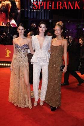 Aleandra Frerk, Angelina Frerk and Millane Friesen arriving for the closing ceremony at the Berlinale Palast of the 73 Berlinale International Film Festival on 25 02 2023 in Berlin Berlinale 2023 closing ceremony Closing Ceremony Night